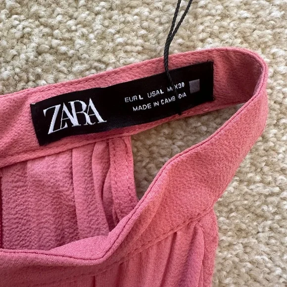 Zara rose colored halter jumpsuit size L new with tags - Picture 4 of 6